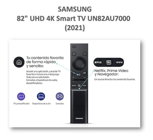 Imagen 6 de 7 de Tv 82 Uhd 4k Smart Tv Un82au7000 (modelo 2021)