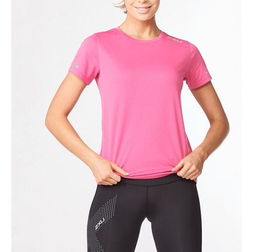 Polo 2xu Aero Tee Mauve/white Reflective Mujer