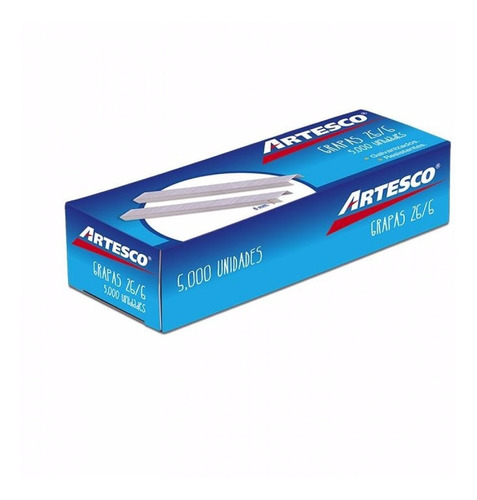 Grapas Lisas Artesco 1000 Grapas 26/6 Pack 5 Cajas