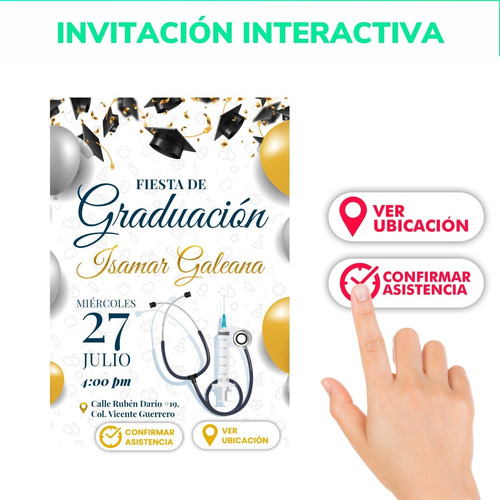 Invitación Digital De Graduación Para Medicina 