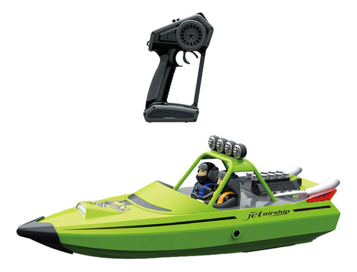 Barco Rc De Alta Velocidad Para Verano, Verde Dos Baterías