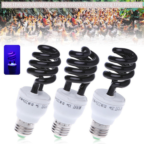 I E27 5/15/20w Uv Ultravioleta Fluorescente Luz Negra Cfl