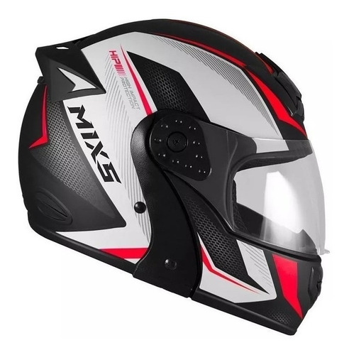 Imagem 2 de 4 de Capacete para moto escamoteável Mixs Gladiator vermelho neo fosco tamanho 62