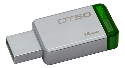 Pendrive Kingston DataTraveler 50 DT50 16GB 3.1 Gen 1 plateado y verde