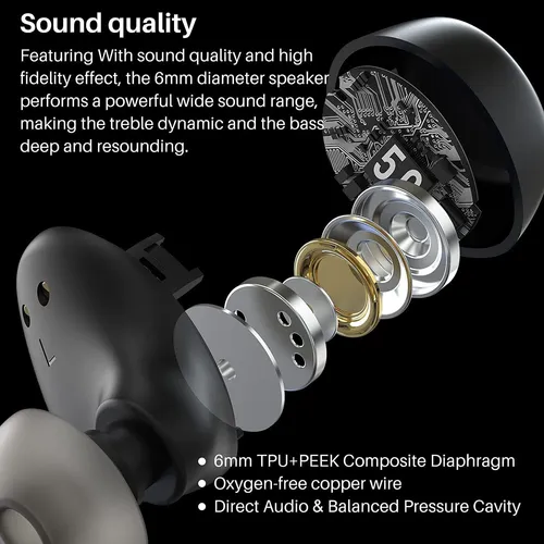 Mini Auriculares Inalambricos Con Microfono | Color Negro