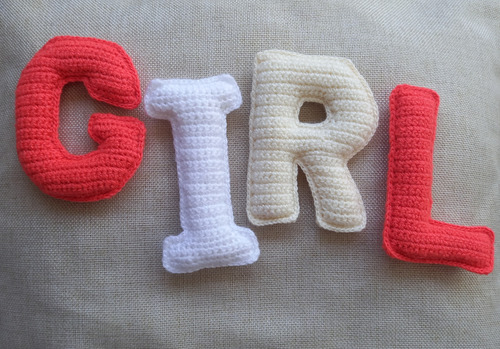 Guirnalda Nombre Bebe Tejido A Crochet 4 Letras