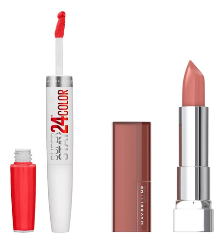 Combo Maybelline Labial Steady Red Y + Labial Bare Reveal