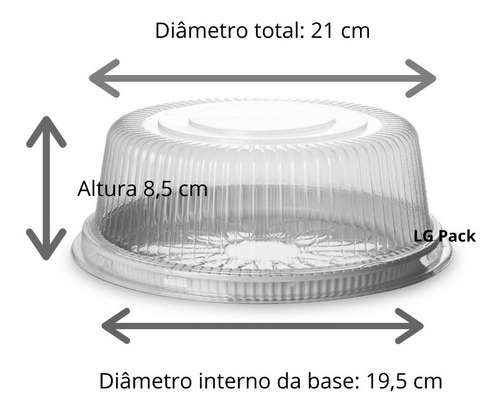 Imagem 2 de 3 de Embalagem Para Bolo Médio Pn32 (21 X 8,5 Cm) - 50 Unidades