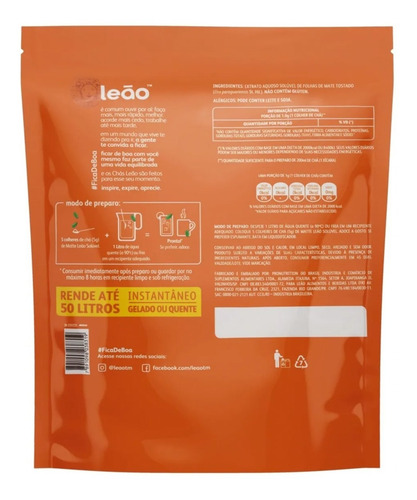 Imagem 2 de 2 de Chá Matte Leão - Soluvel Pouch 250g