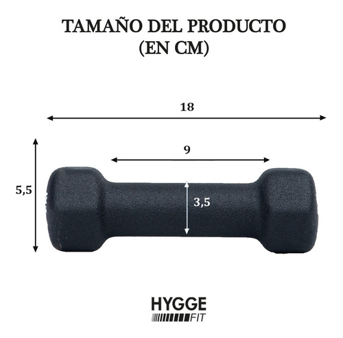 Imagen 2 de 10 de Mancuerna Pesa 1.5 Kg Recubierta Neoprene Funcional Fitness