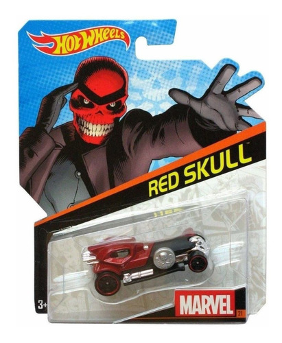 Carro Hotwheels Avengers Red Skull Craneo Rojo Coleccion