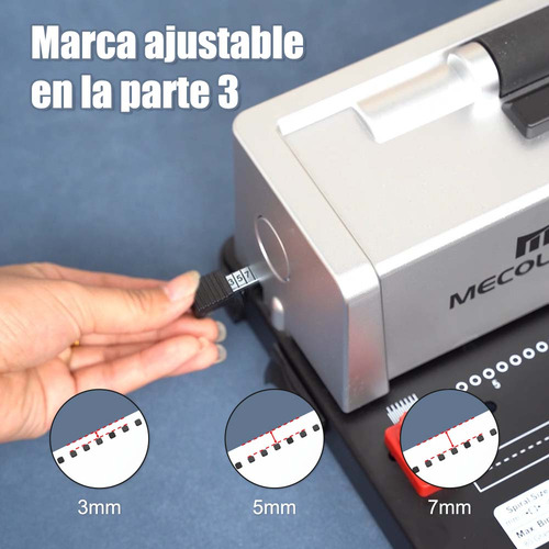 Engargoladora Espiral Eléctrica Mecolour A4 12 Hojas Plástico Arillometálico 46 Hoyos
