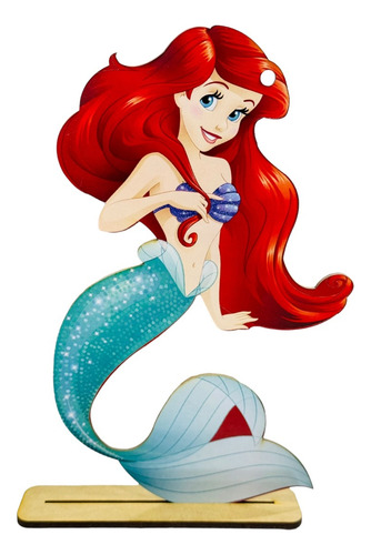 10 Figura Corte Laser Con Impresión Sirenita Sirena Princesa