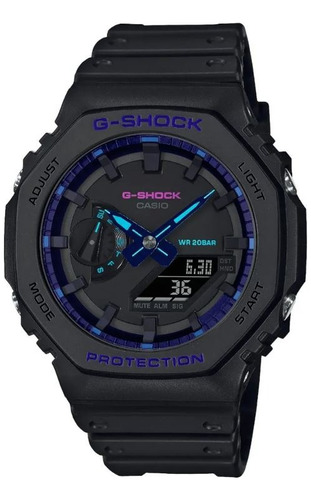 Reloj Casio G-shock Ga-2100vb-1acr Para Caballero. Color de la correa Negro