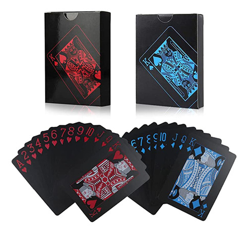 2 Pcs Naipe Cartas Barajas Españolas Azul Y Rojo