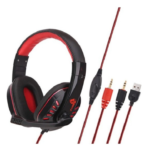 Auriculares Gamer X-lion Red/black Hp-600 Microfono 3.5m