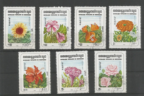 Selos Cambodja,selo Kampuchea Série Flora/flores 83,y419/25u