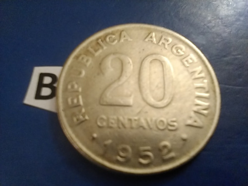 Moneda Argentina De 20 Centavos 1952 Gral.san Martin