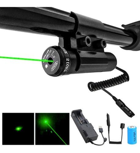 Mira Laser Verde Para Carabina De Pressão Carregador