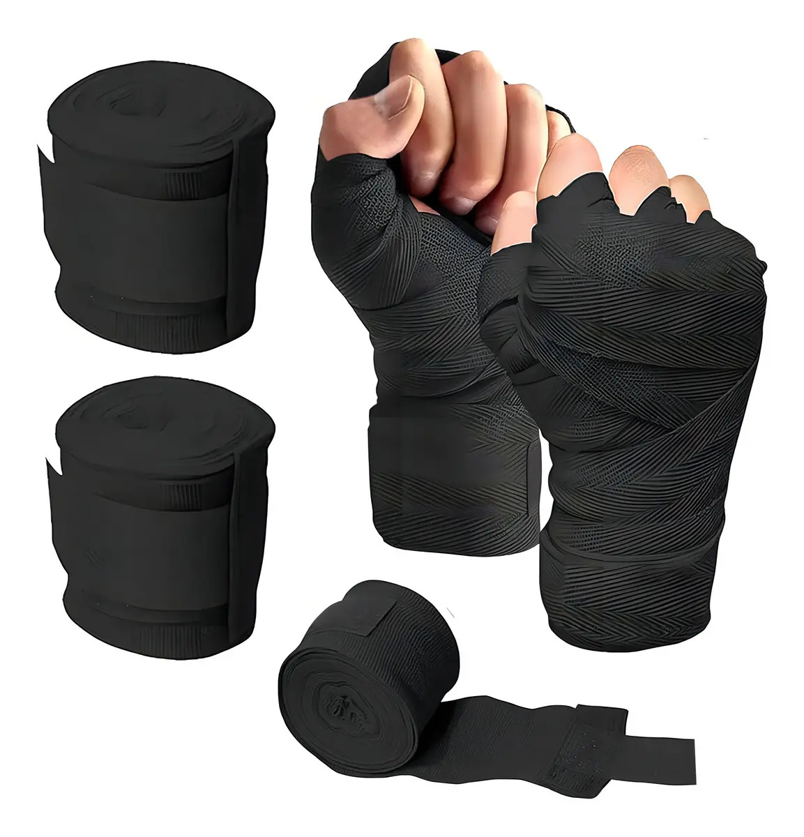 2 Piezas Vendas De Box Semielasticas De 5m Boxeo con Velcro Deportivas