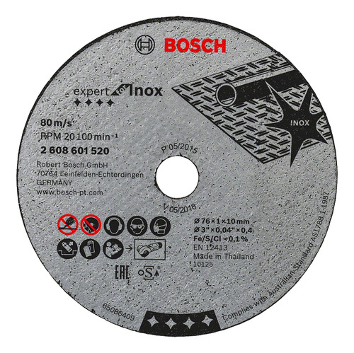 5 Discos De Corte Expert For Inox (3'') 76x1,0x10mm Bosch