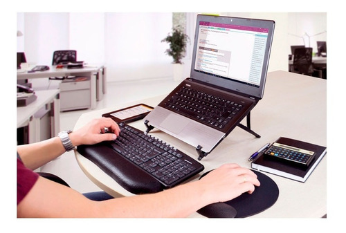 Base Suporte Notebook Regulável Preto Home Office Reliza