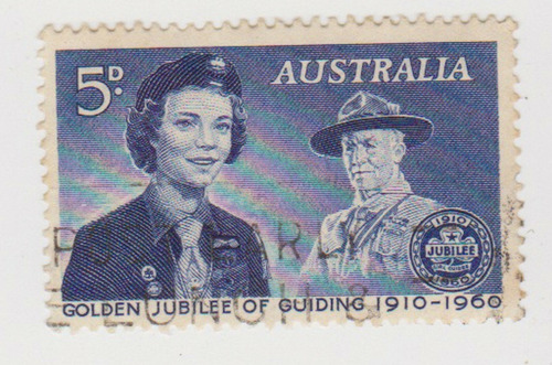 Imagen 1 de 2 de Estampillas Australia 1960 - 50 Años Guías Scouts Femeninas