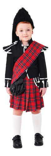 Halloween Soldado Británico Cosplay Niños Escocés Rojo