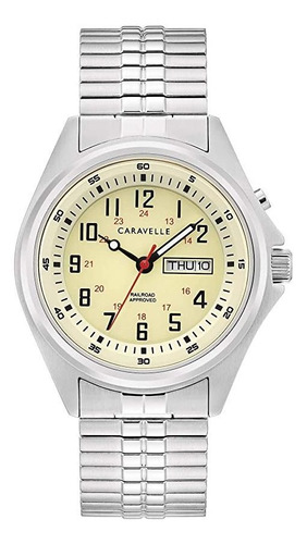 Caravelle Traditional Quartz Mens Stainless Steel Expansion