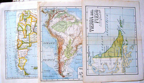 Mapas Antiguos Argentina America 1910 Provincias Malvinas Et