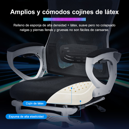 Sillas Oficina Silla Ergonomic Inclinable Con Reposapiés Blanco