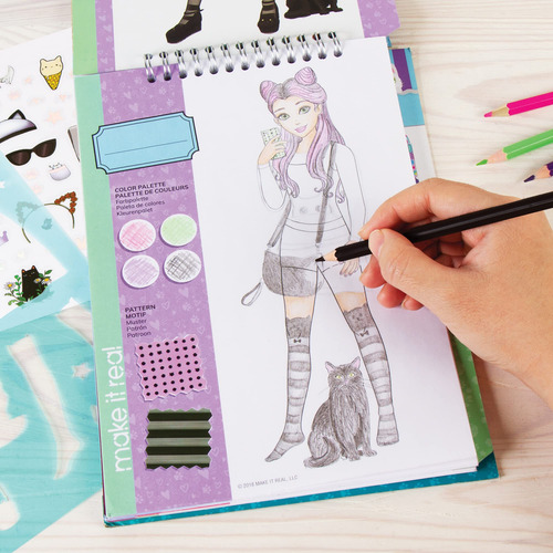 Cuaderno De Bocetos De Moda Para Niñas Con Calcomanías