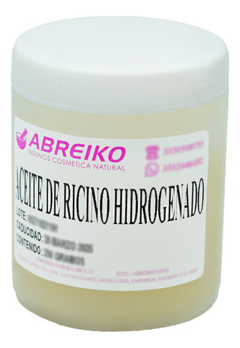 Aceite De Ricino Hidrogenado En Pasta 250 Gramos