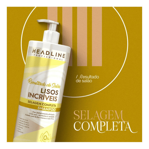 Shampoo + Condicionador Headline 1000ml Lisos Incríveis