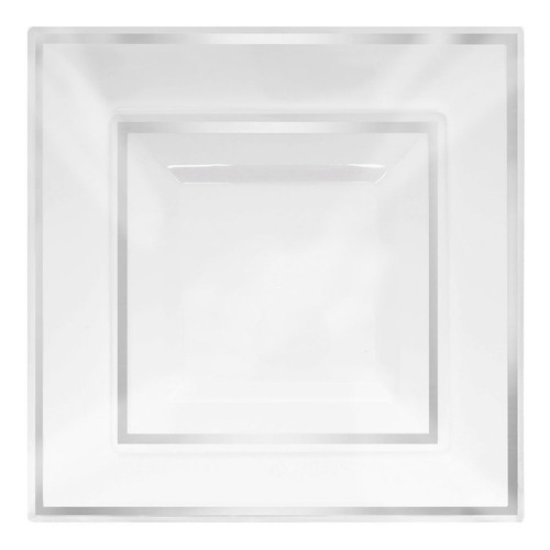 Platos Vajilla Fiesta Navidad Blanco Plata Uso Rudo Jgo 20p