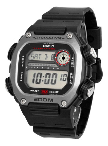 Relógio Casio Masculino Digital Dw-291h 1av Grafite 200m Cor Da Correia Preto Cor Do Fundo Positivo