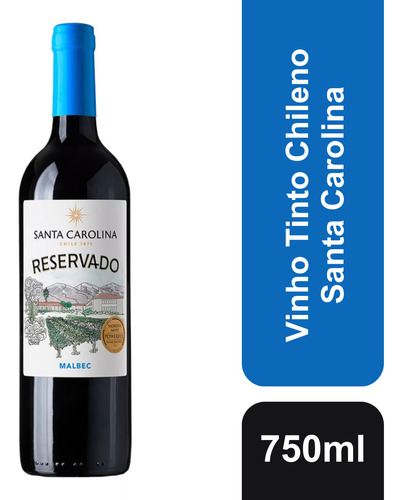 Vinho Tinto Chileno Reservado Malbec 750ml Santa Carolina