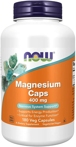 Now Foods Magnesio 400mg 180 Caps - Unidad a $849