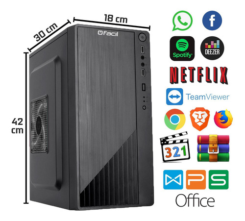 Imagem 3 de 5 de Computador Completo Fácil Intel Core I3 4gb Ssd 480gb