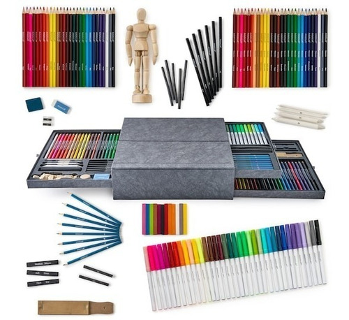 Set Arte Dibujo Maletín 140pzs Colores Lapices - Profesional