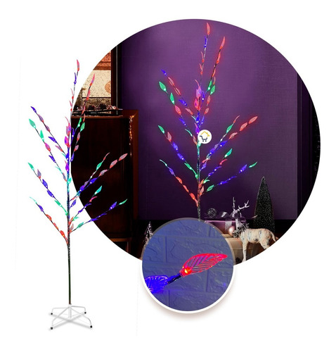 Árbol Navidad Rama Led Minimalista Chamizo Multicolor Yg127m