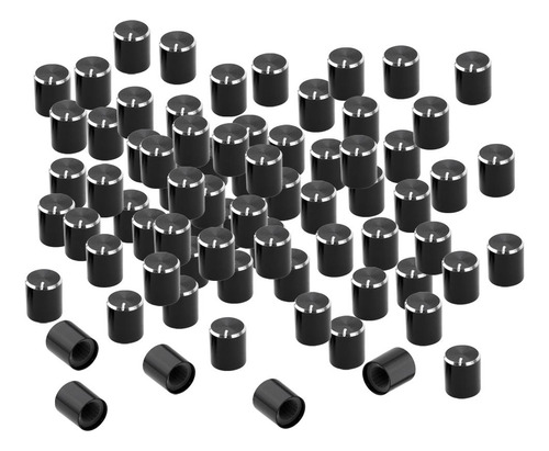 100 Paquetes De Tapas De Botón De Perilla De Negro