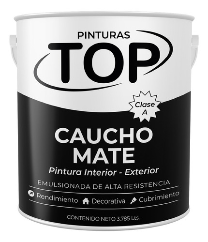 Pintura De Caucho Top Mate Blanco Galon