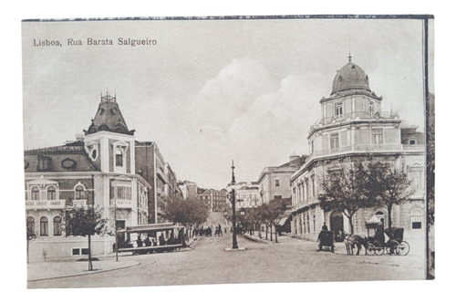 Portugal Lisboa Rua Barata Salgueiro Antigua Postal