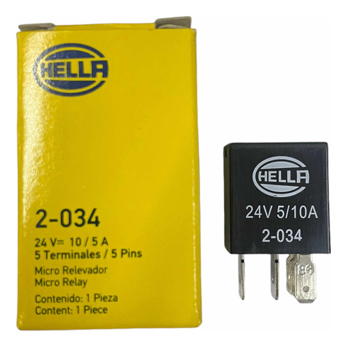 Micro Relay Industria 24v Relevador Hella 2-034 5-pin 10a/5a