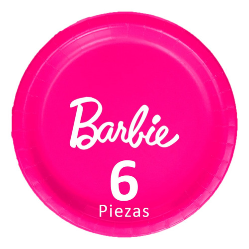 Barbie Girl Plato Pastelero Cartón 19cm 6 Piezas Leobarbie9