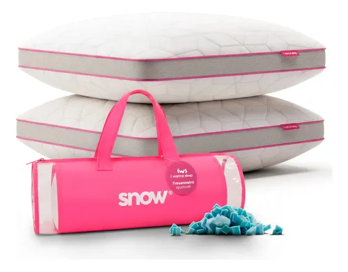 Kit com 2 travesseiros ajustáveis I Wanna Sleep Snow