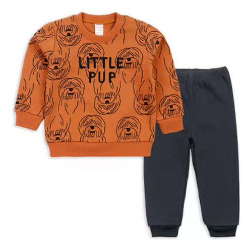 Conjunto 2 Prendas Poleron Pantalon Bebe Niño Tedmimak Puppy