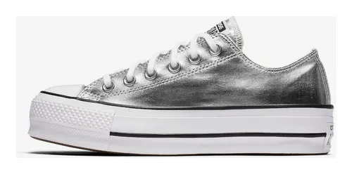 Converse plataforma plateadas cheap