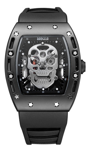 Baogela Men Skull Relógios De Quartzo À Prova D'água Cor Do Fundo Preto/branco